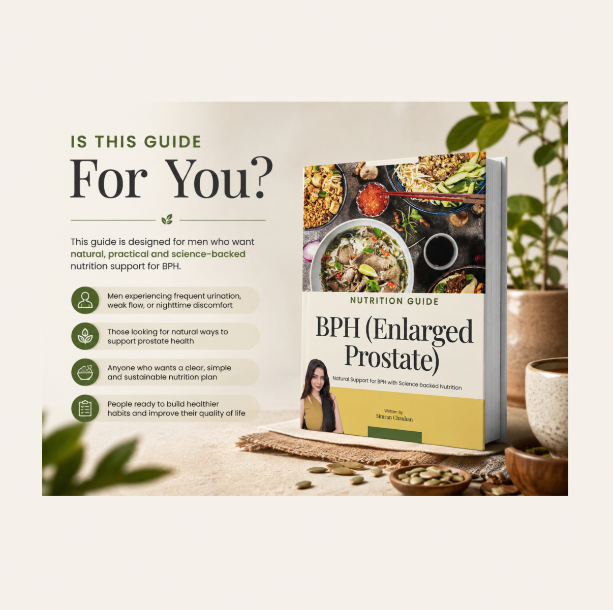 BPH Nutrition Guide for Enlarged Prostate | 30-Page Digital PDF | Prostate-Friendly Food & Lifestyle Guide