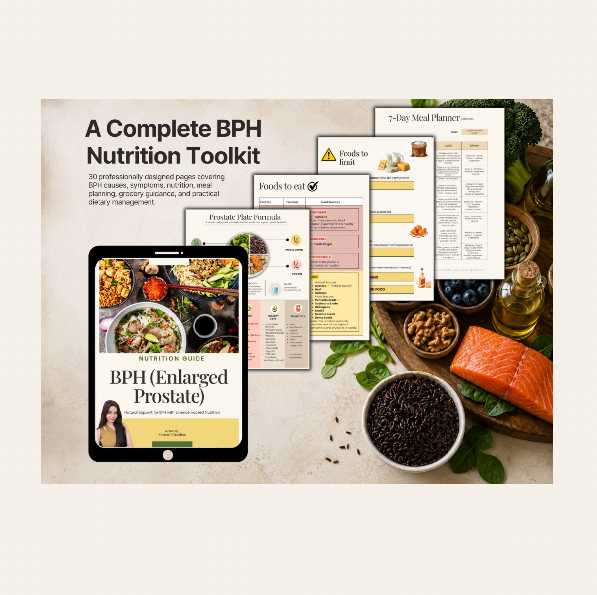 BPH Nutrition Guide for Enlarged Prostate | 30-Page Digital PDF | Prostate-Friendly Food & Lifestyle Guide