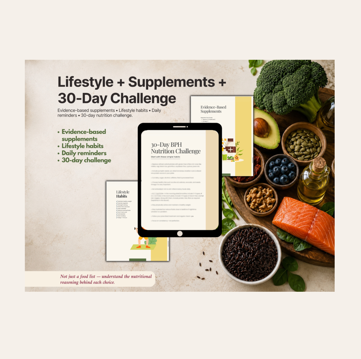 BPH Nutrition Guide for Enlarged Prostate | 30-Page Digital PDF | Prostate-Friendly Food & Lifestyle Guide