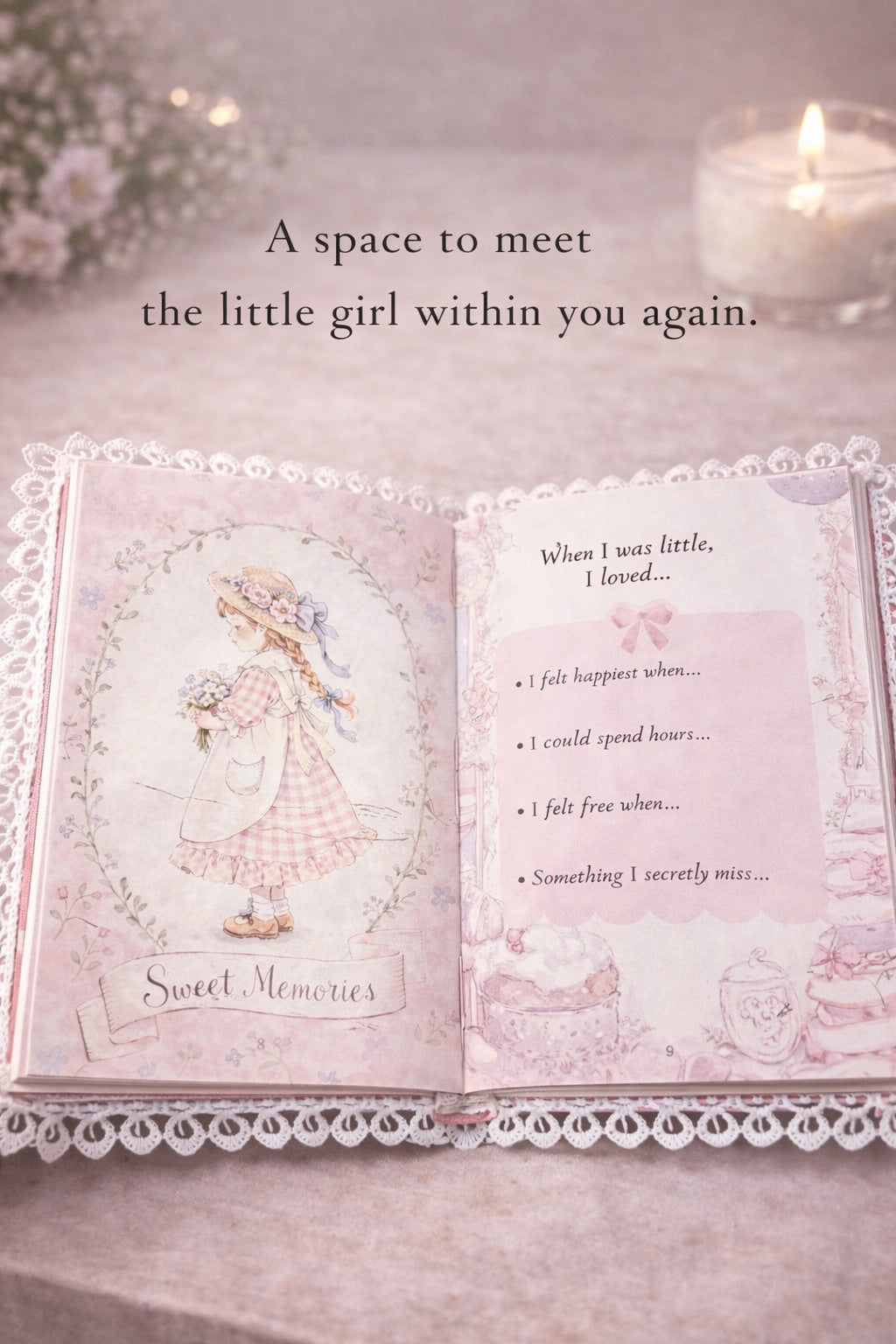 Romanticizing Your Life — Self Love Handmade Journal ♡ (A5 size , 64 pages/32 papers)