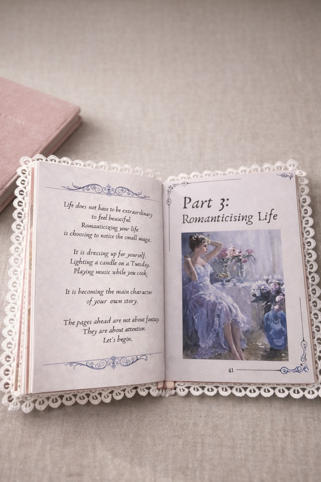 Romanticizing Your Life — Self Love Handmade Journal ♡ (A5 size , 64 pages/32 papers)