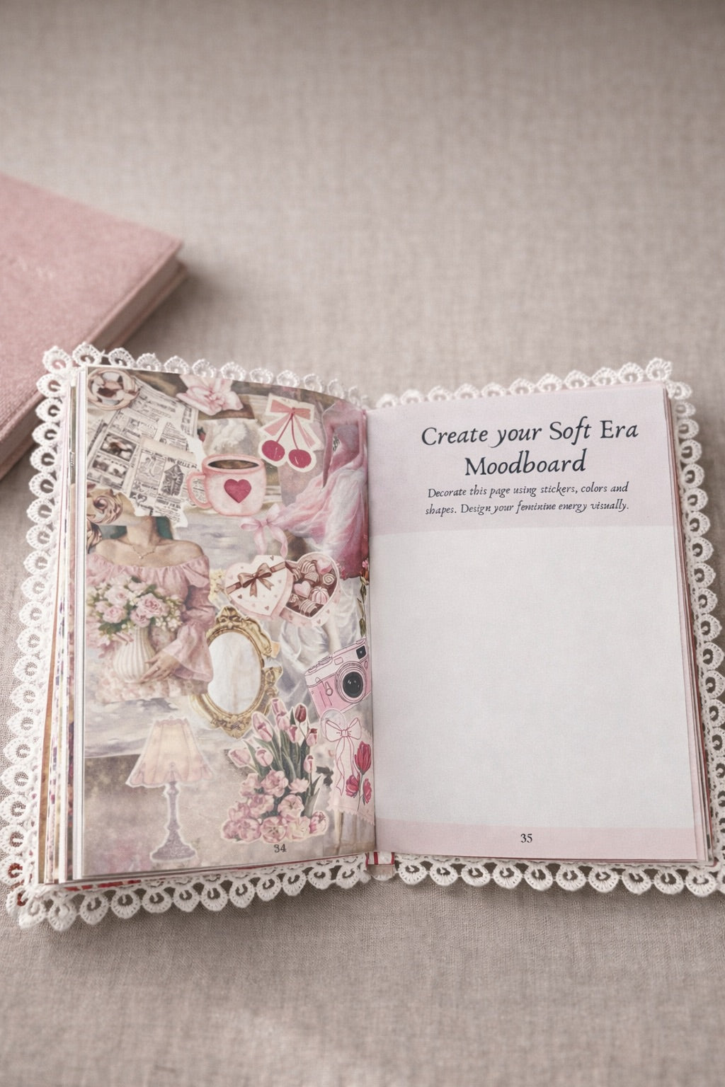Romanticizing Your Life — Self Love Handmade Journal ♡ (A5 size , 64 pages/32 papers)