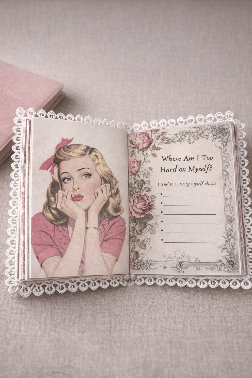 Romanticizing Your Life — Self Love Handmade Journal ♡ (A5 size , 64 pages/32 papers)