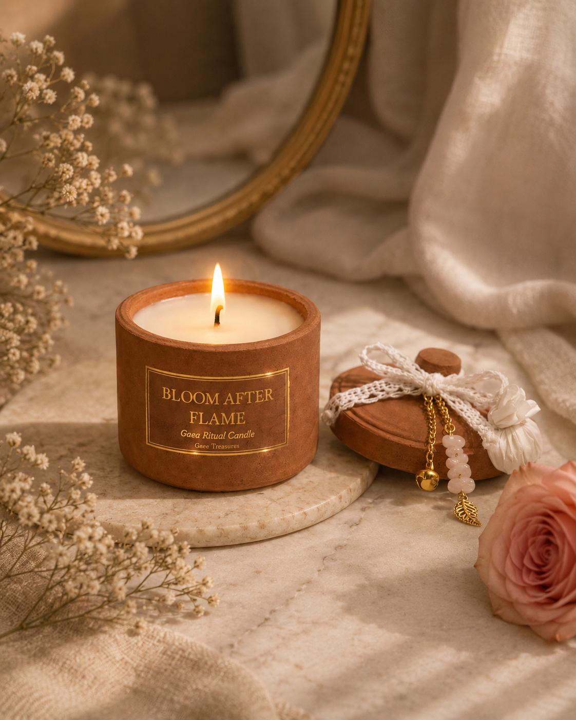 Bloom After Flame — Gaea Ritual Candle