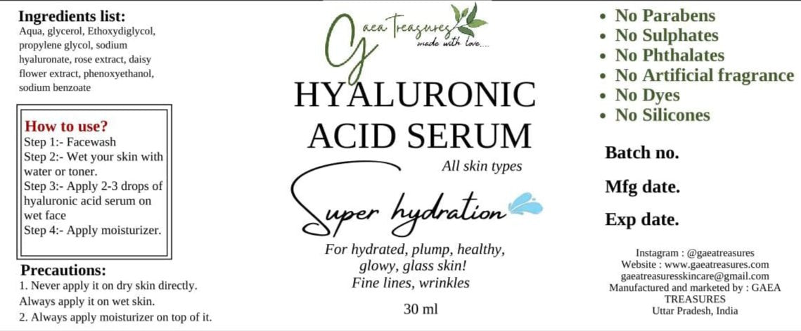 Hyaluronic Acid Serum 2% + Rose Extract.