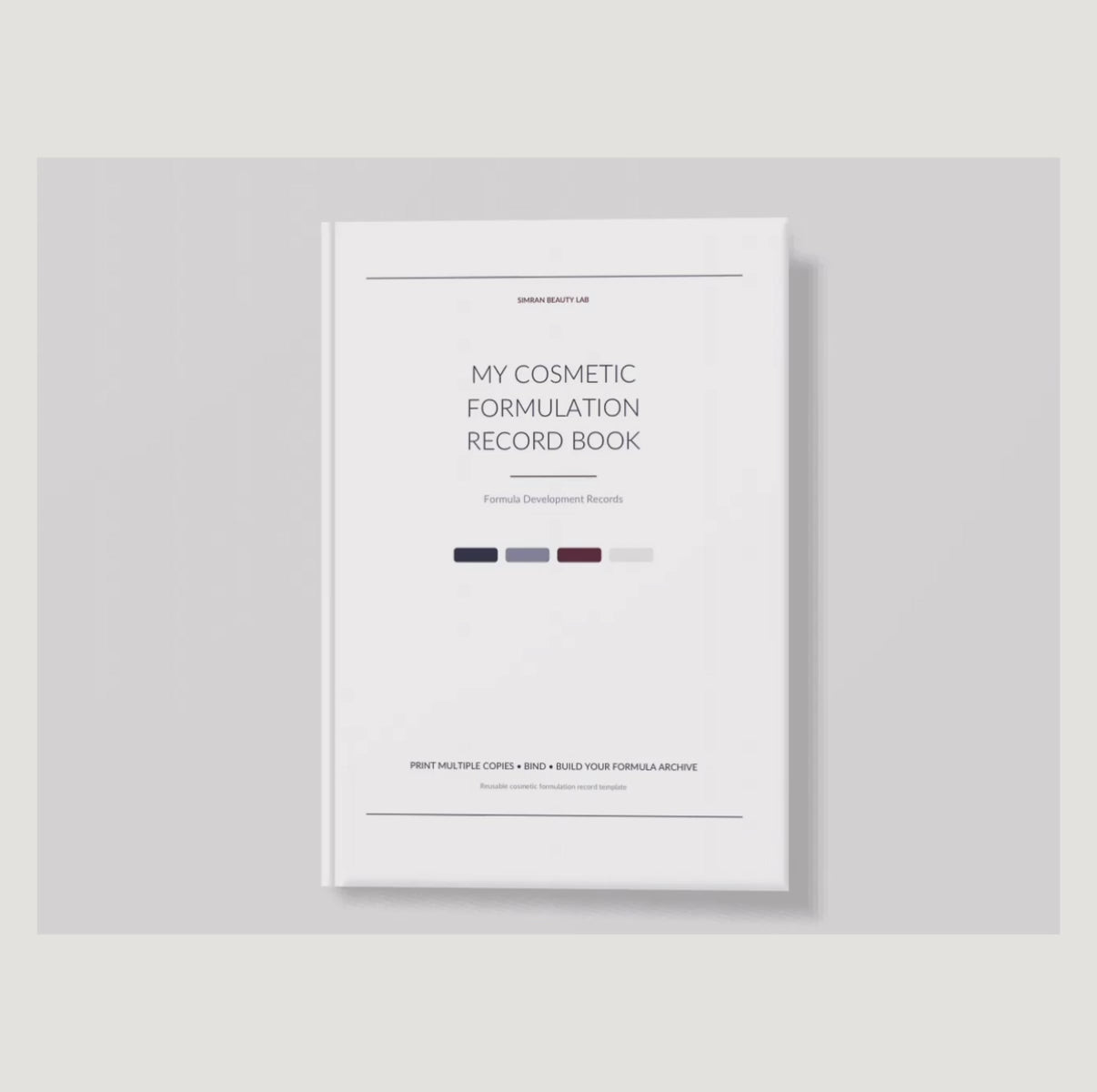Cosmetic Formula Development Sheet + Cover | A4 Digital PDF | Printable Formulation Record Book